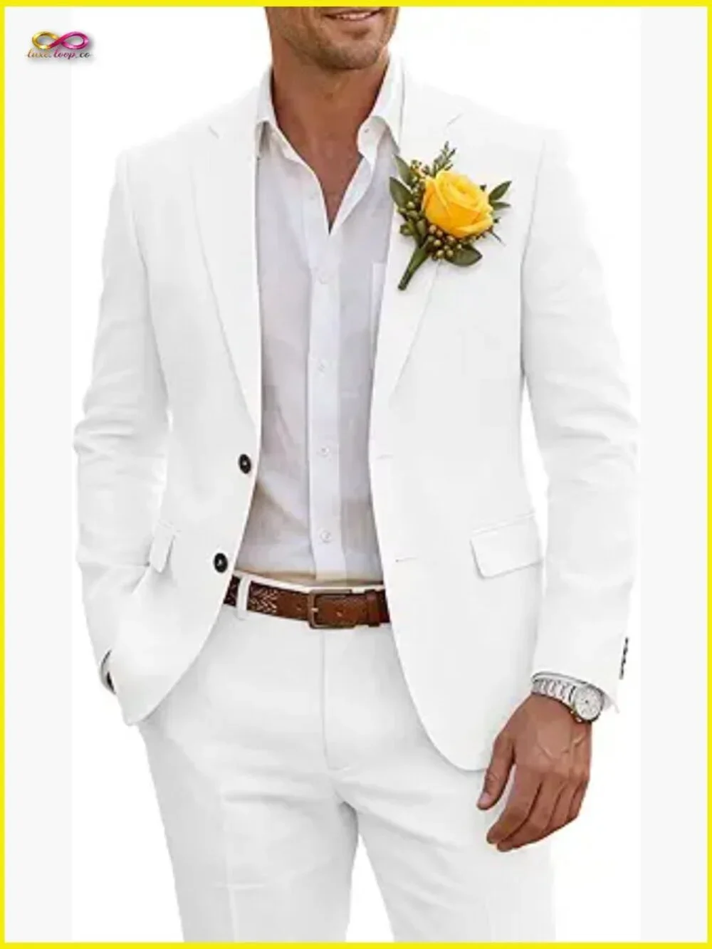 Linen Suit Set Slim Fit Lightweight Breathable Blazer Pants Elegant Classic